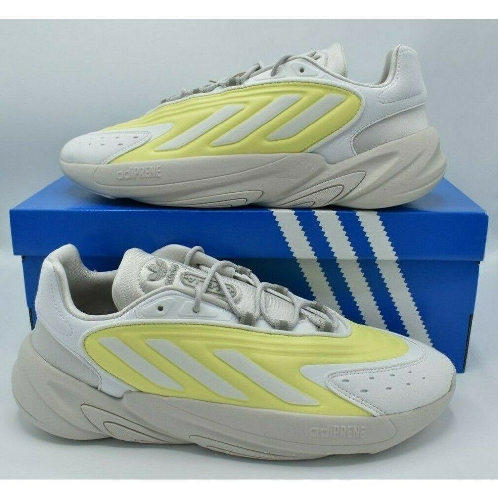 NWB Adidas Originals Mens Size 10 Ozelia White Yellow Grey Sneaker Shoes GZ9176